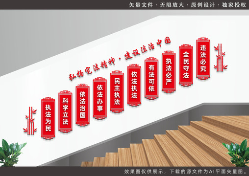 法治樓梯文化墻