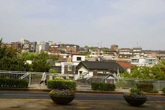 韩国首尔北村韩屋村远景
