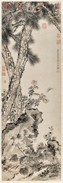 蔣廷錫喬松春蔭圖