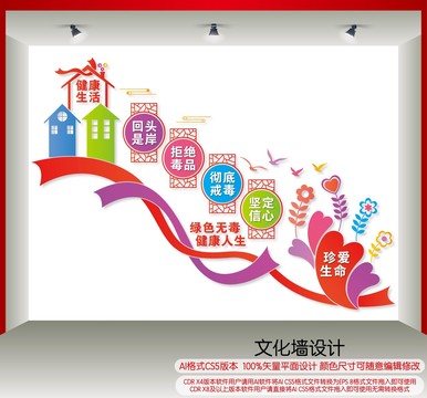 戒毒所樓梯文化墻