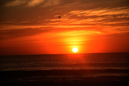 天国马祖特海滩黎明的全景