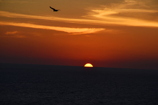 天国马祖特海滩黎明的全景
