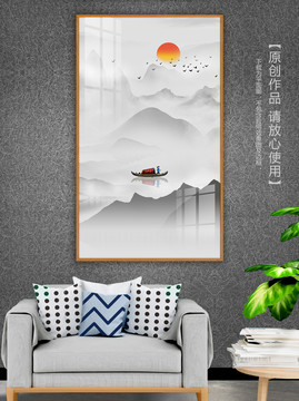 新款水墨山水裝飾畫