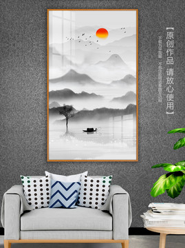 水墨風山水裝飾畫客廳裝飾畫