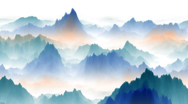 水墨山