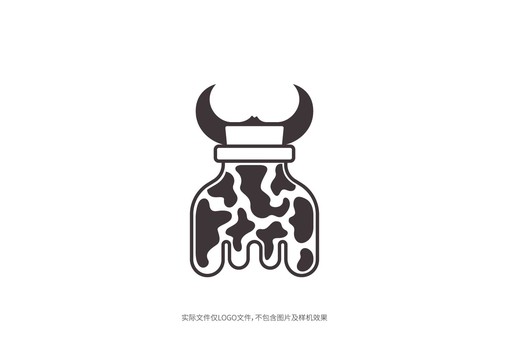 牛奶瓶logo商标字体字母标志