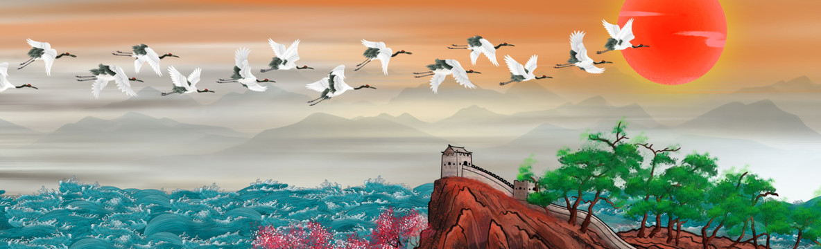 瑞鶴江山圖