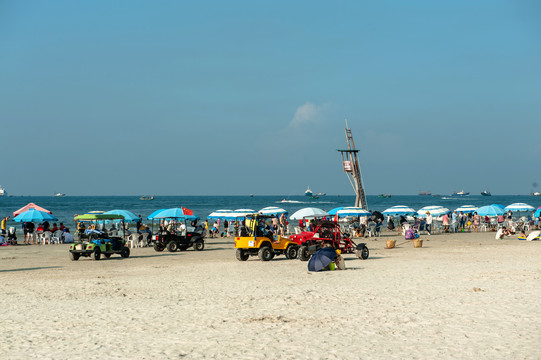 海滩沙滩海水浴场北海银滩