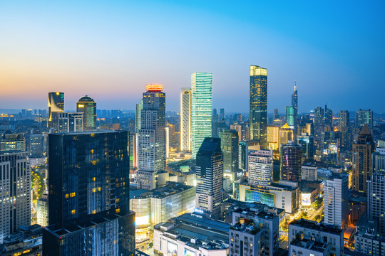 南京夜景城市风光全景高清图片