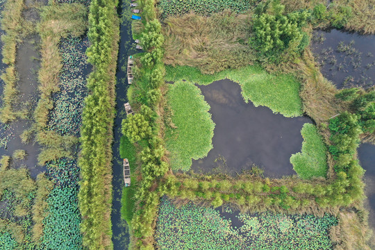 航拍微山湖风光