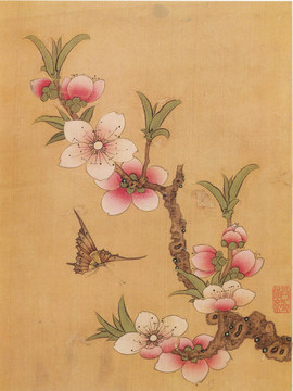 陳洪綬花鳥寫生冊(cè)蝴蝶戀花