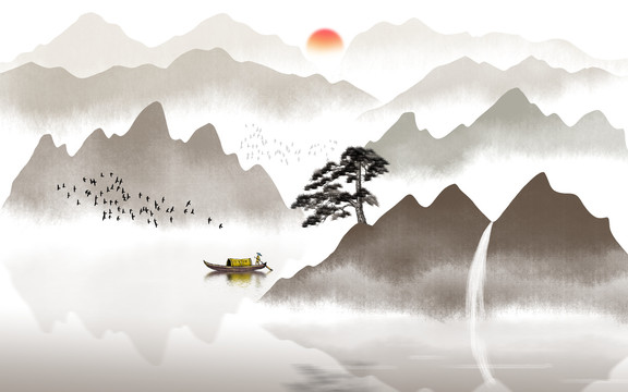 抽象水墨山水