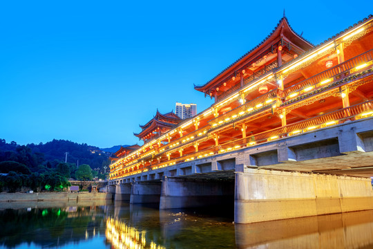 贵州都匀西山大桥夜景