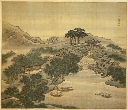 袁昭道揚(yáng)州四景圖夏景平流涌瀑