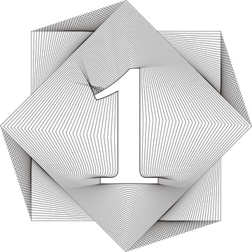 數(shù)字1抽象線條設(shè)計(jì)
