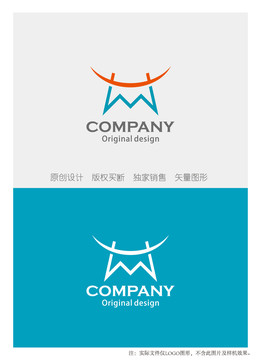 HM字母logo设计