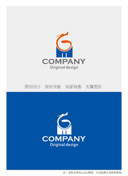 GM字母组合logo设计