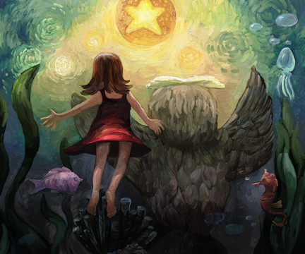 插畫夢(mèng)幻女孩