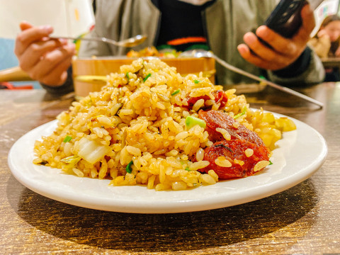 腊肠炒饭特写