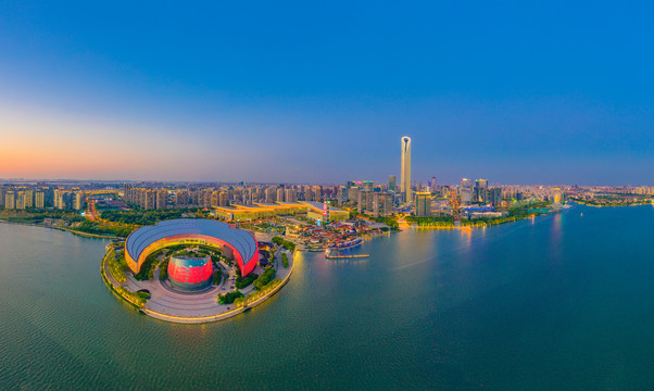 苏州金鸡湖文化艺术中心夜景