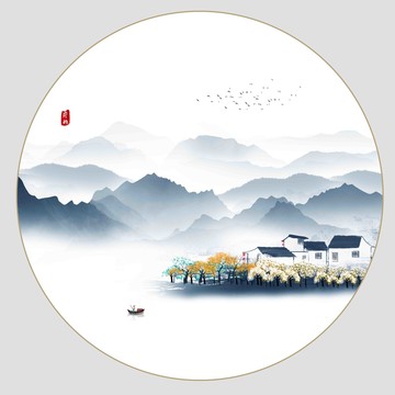 中式水墨山水畫