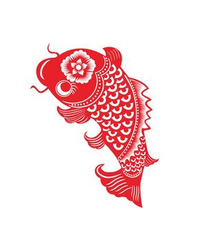 剪紙魚窗花魚