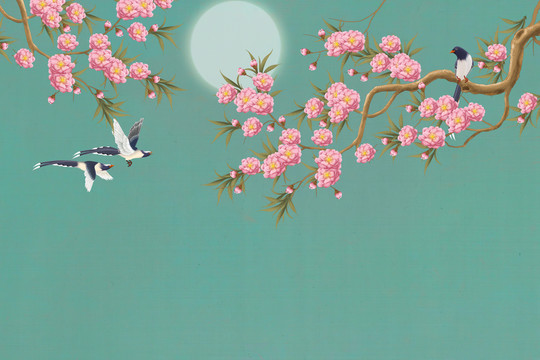 花鳥桃花