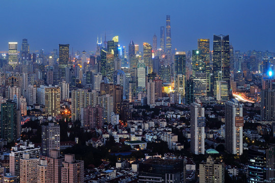 上海城市建筑风光夜景