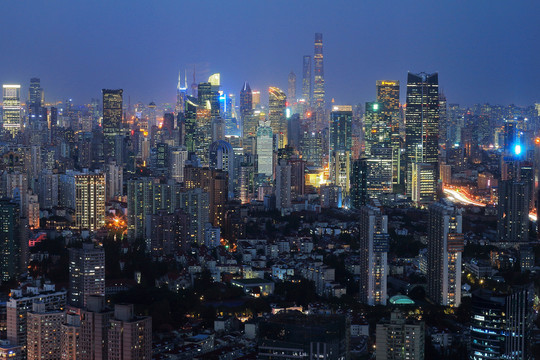 上海城市建筑风光夜景