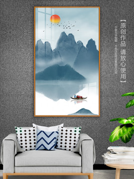山水畫裝飾畫無框畫