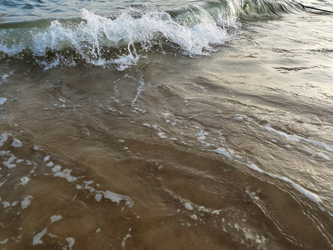 沙滩海浪特写