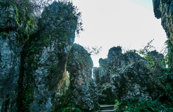 峰奇石怪山绿