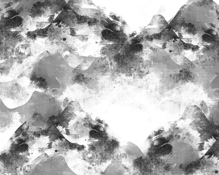 意境水墨山水背景墻
