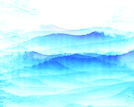 簡約藍(lán)色時(shí)尚山水背景墻