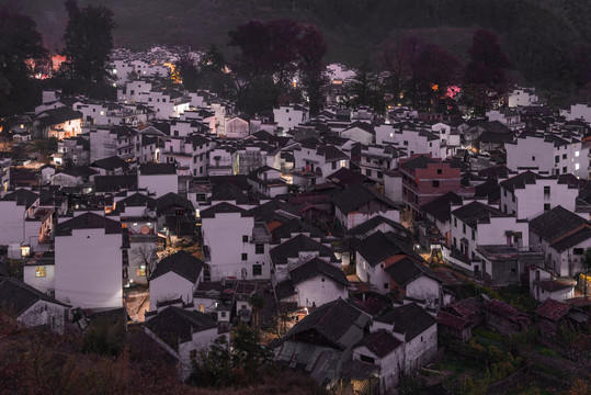 江西婺源石城程村夜景