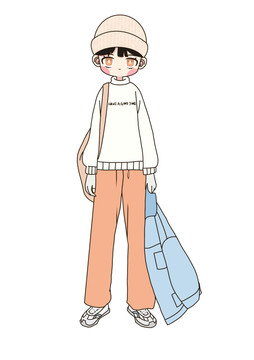 男生時(shí)尚休閑免摳卡通小人