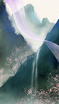 古風(fēng)山風(fēng)景畫