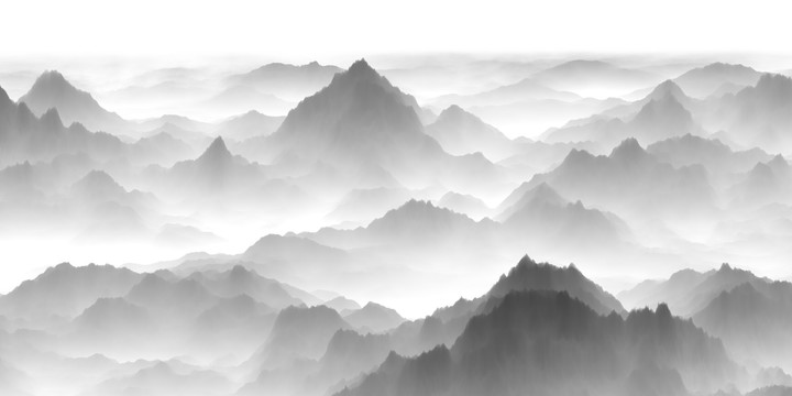 水墨山