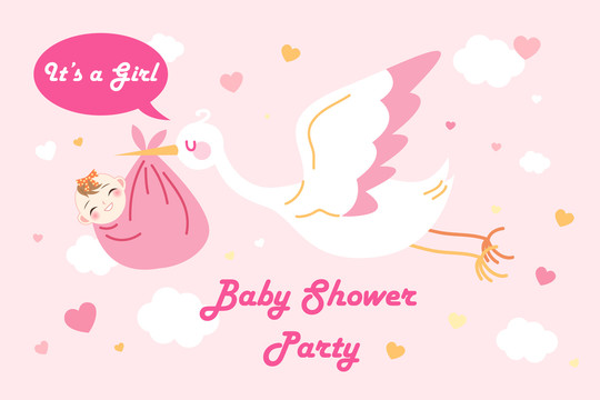 迎婴派对创意设计海报