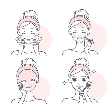 皮膚護(hù)理創(chuàng)意設(shè)計插圖