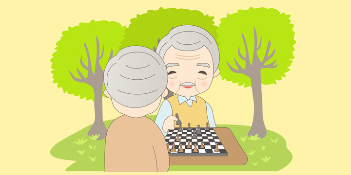 老人下棋插圖