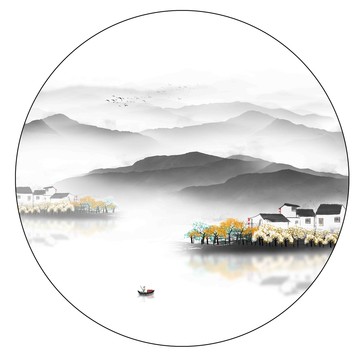 抽象中式水墨画