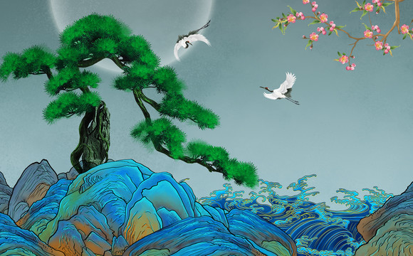 松樹海浪