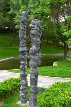 青铜柱园林雕塑