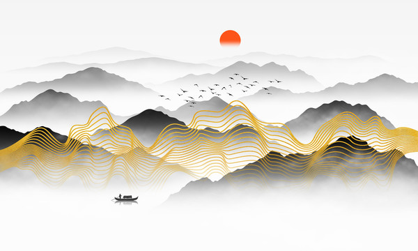 新中式線條山水