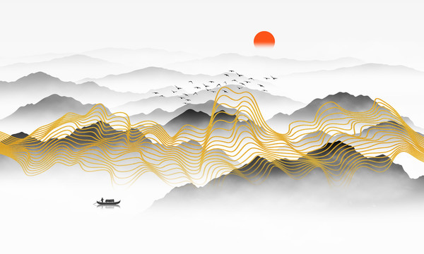 新中式線條山水