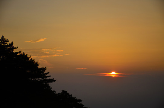 黄山日落