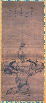 顏輝高清白衣觀音圖軸