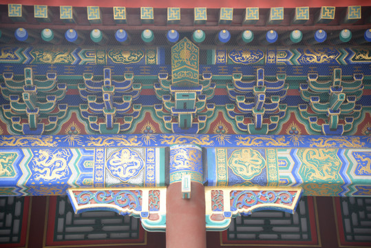 中式古建筑纹饰壁画