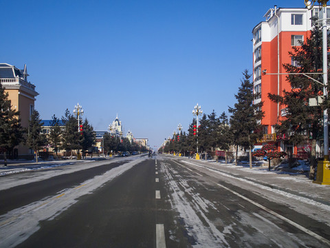 漠河市区风光